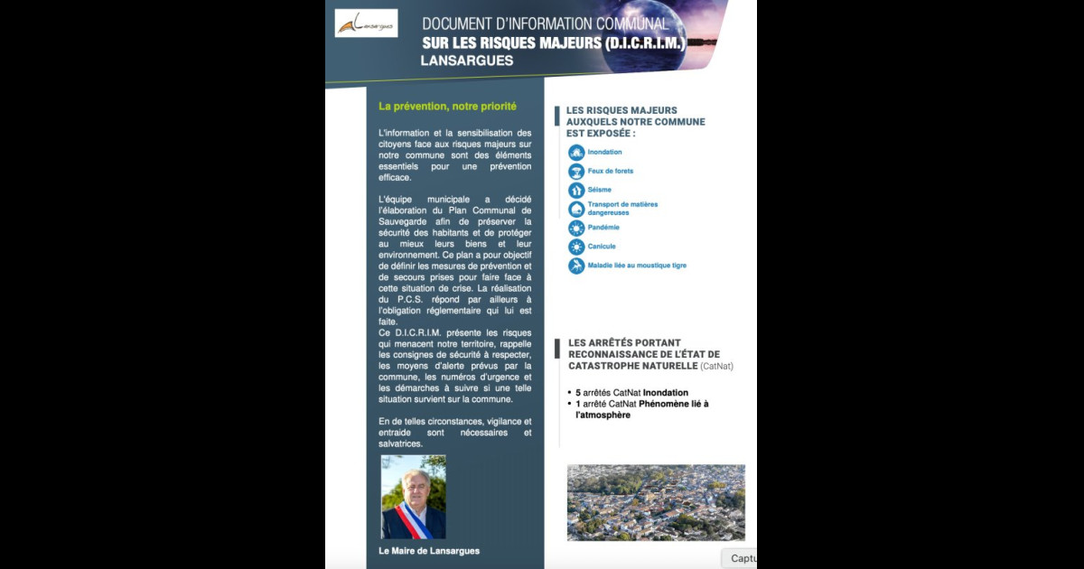 Mairie de Lansargues | Mairie de Lansargues > DICRIM : Document d'information communal sur les risques majeurs
