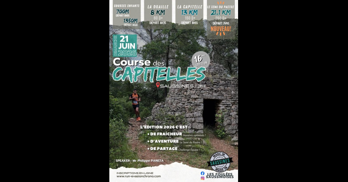 saussines.fr | Commune de Saussines > 🏃♂️ Course des Capitelles 2026 🏃♀️