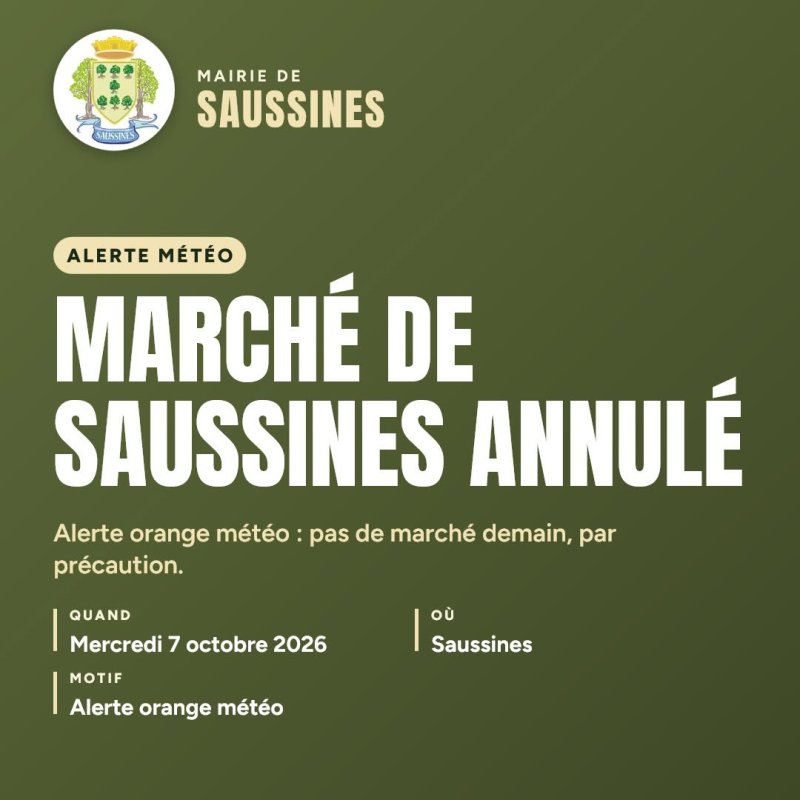 ⚠️ March&eacute; de Saussines annul&eacute; ⚠️