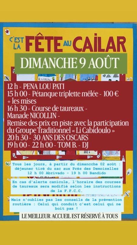 &Eacute;v&egrave;nement : F&Ecirc;TE LOCALE - DIMANCHE 09 AO&Ucirc;T