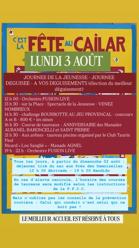 &Eacute;v&egrave;nement : F&Ecirc;TE LOCALE - LUNDI 03 AO&Ucirc;T &ndash; JOURN&Eacute;E DE LA JEUNESSE &ndash; TH&Egrave;ME : JOURN&Eacute;E D&Eacute;GUIS&Eacute;E