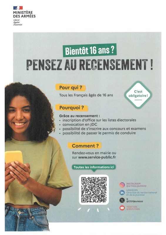 INFOS RECENSEMENT MILITAIRE