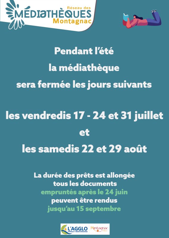 M&eacute;diath&egrave;que : horaires d'&eacute;t&eacute; et pr&ecirc;ts prolong&eacute;s