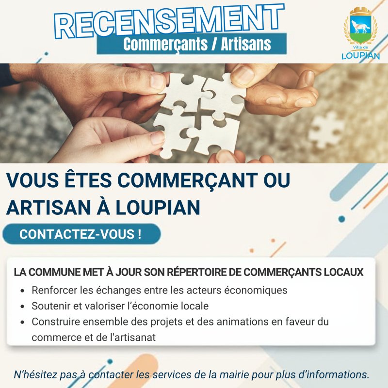 📢 Appel aux commer&ccedil;ants et artisans de la commune !