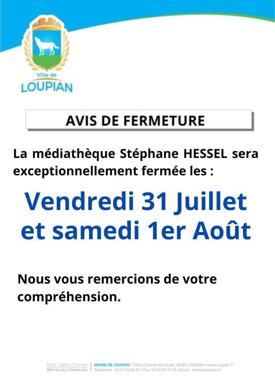 [ FERMETURE EXCEPTIONNELLE ]
