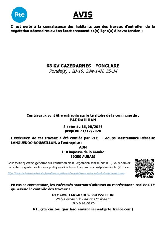 Travaux d&rsquo;&eacute;lagage et abattage sur la commune