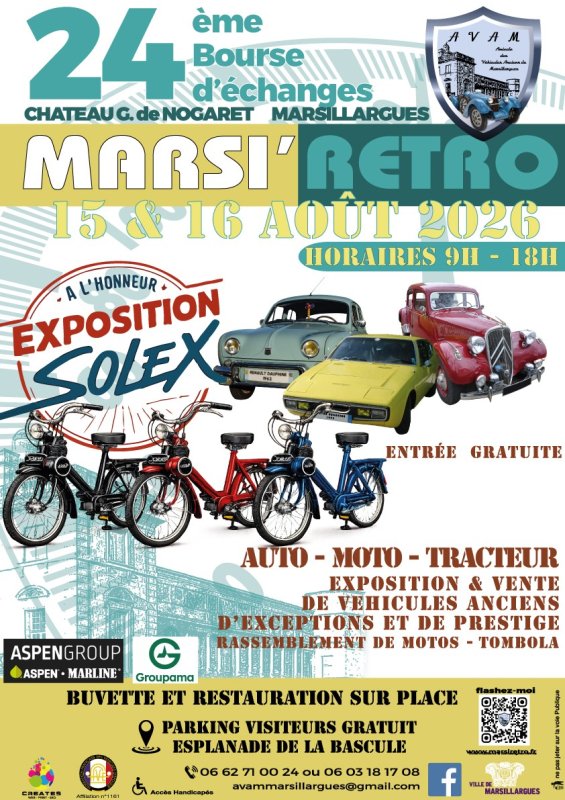 🚗🛵 MARSI'R&Eacute;TRO 2026 | Les 80 ans du V&eacute;loSolex s'invitent &agrave; la f&ecirc;te ! 🎉