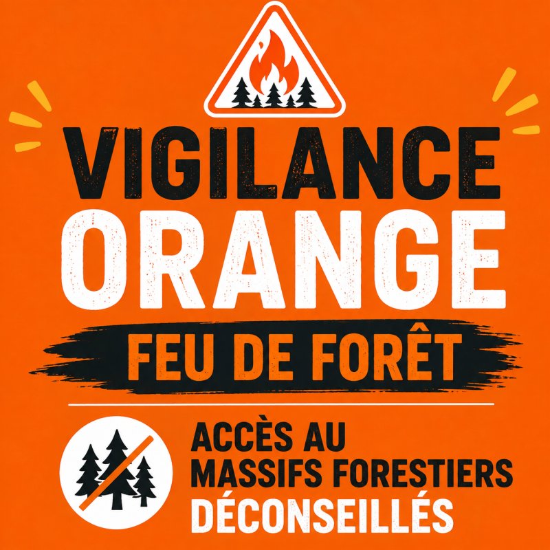 Vigilance incendie : niveau ORANGE aujourd'hui