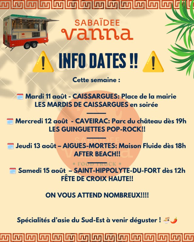 ⚠️🚨 INFO DATES SABA&Iuml;DEE VANNA! 🚨⚠️