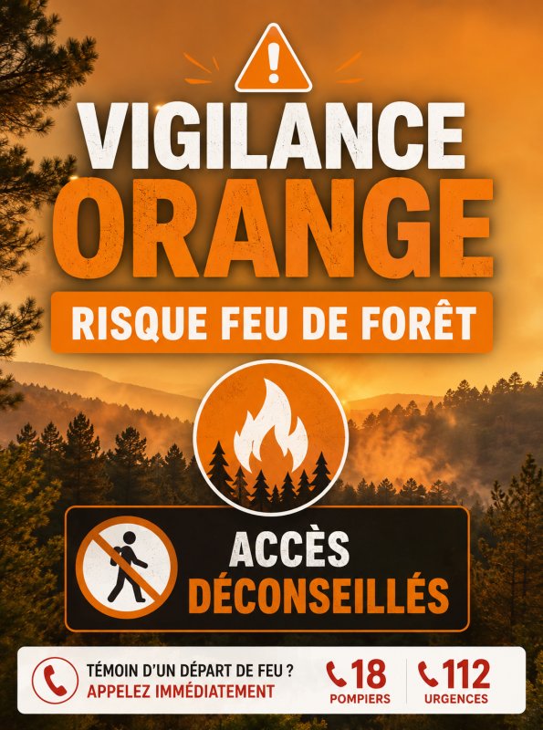 Vigilance Feu de For&ecirc;t &ndash; Niveau ORANGE