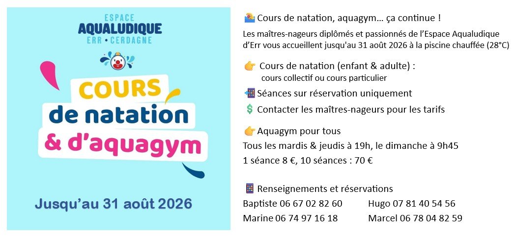 📣ACTIVIT&Eacute;S DE NATATION A LA PISCINE
