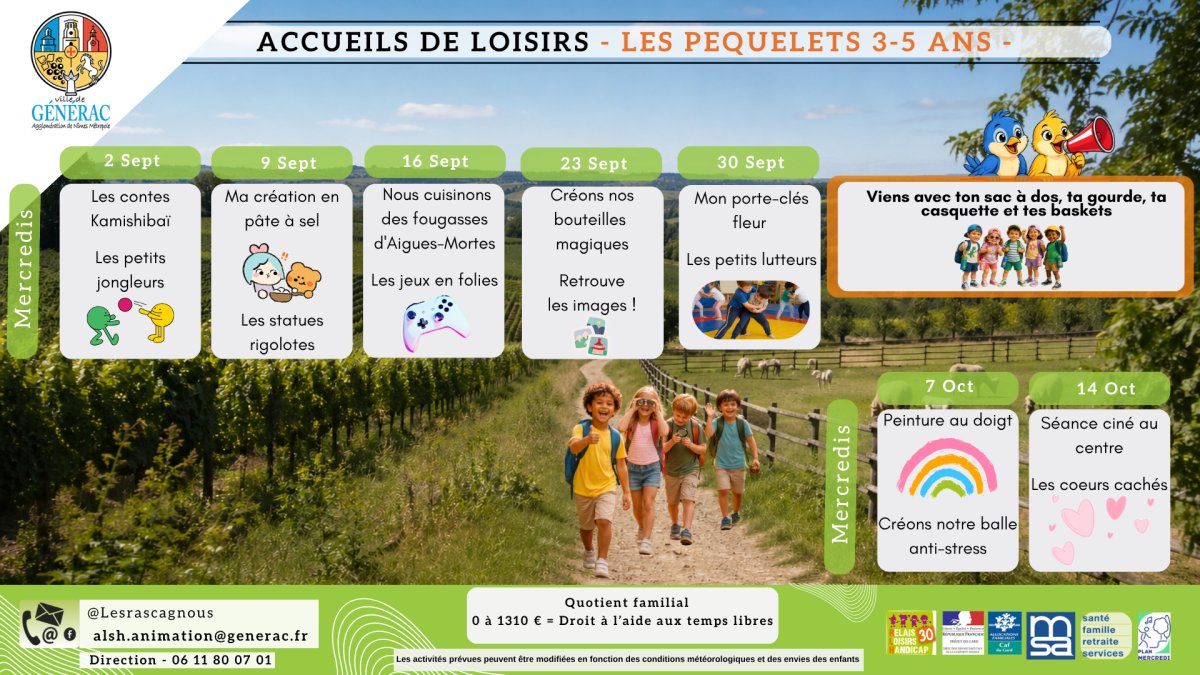 📣 [ 𝗜𝗡𝗙𝗢𝗥𝗠𝗔𝗧𝗜𝗢𝗡 ] - 𝗣𝗟𝗔𝗡𝗡𝗜𝗡𝗚𝗦 𝗗𝗘𝗦 𝗔𝗖𝗖𝗨𝗘𝗜𝗟𝗦 🧒👧