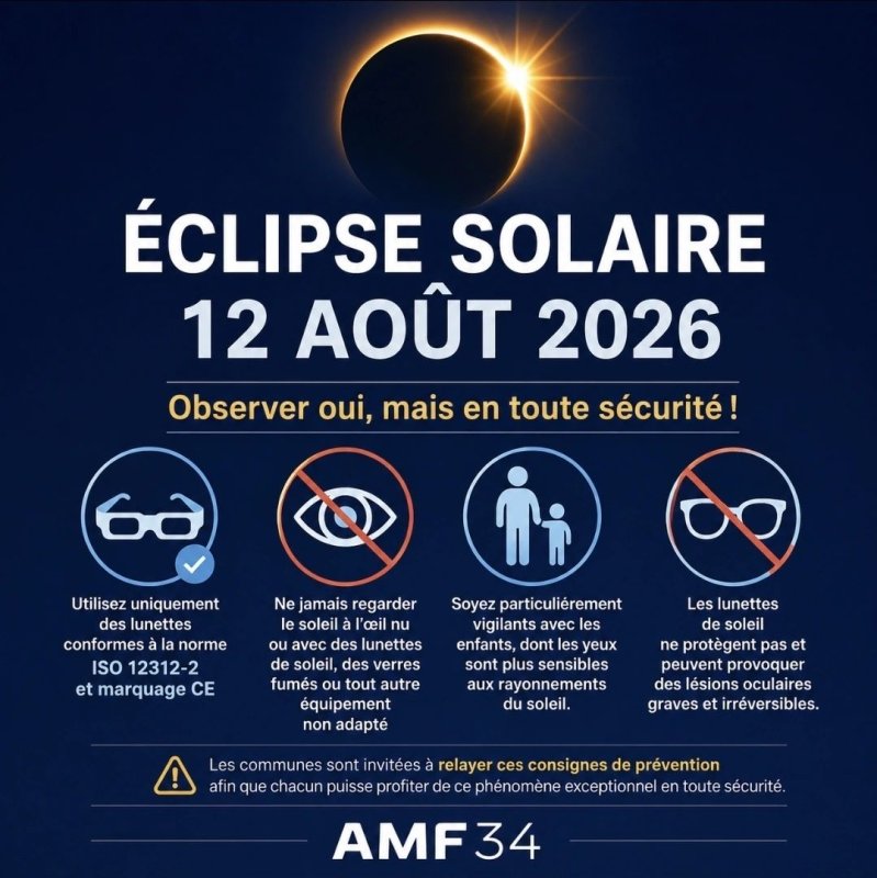 🌘 &Eacute;CLIPSE SOLAIRE DU 12 AO&Ucirc;T 2026. ANTICIPEZ UNE OBSERVATION EN TOUTE S&Eacute;CURIT&Eacute;