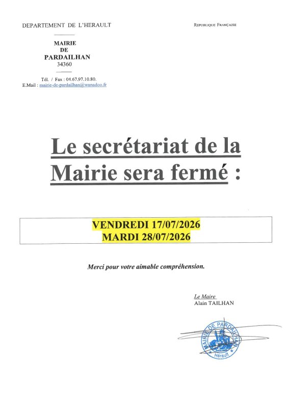 SECRETARIAT MAIRIE FERM&eacute;