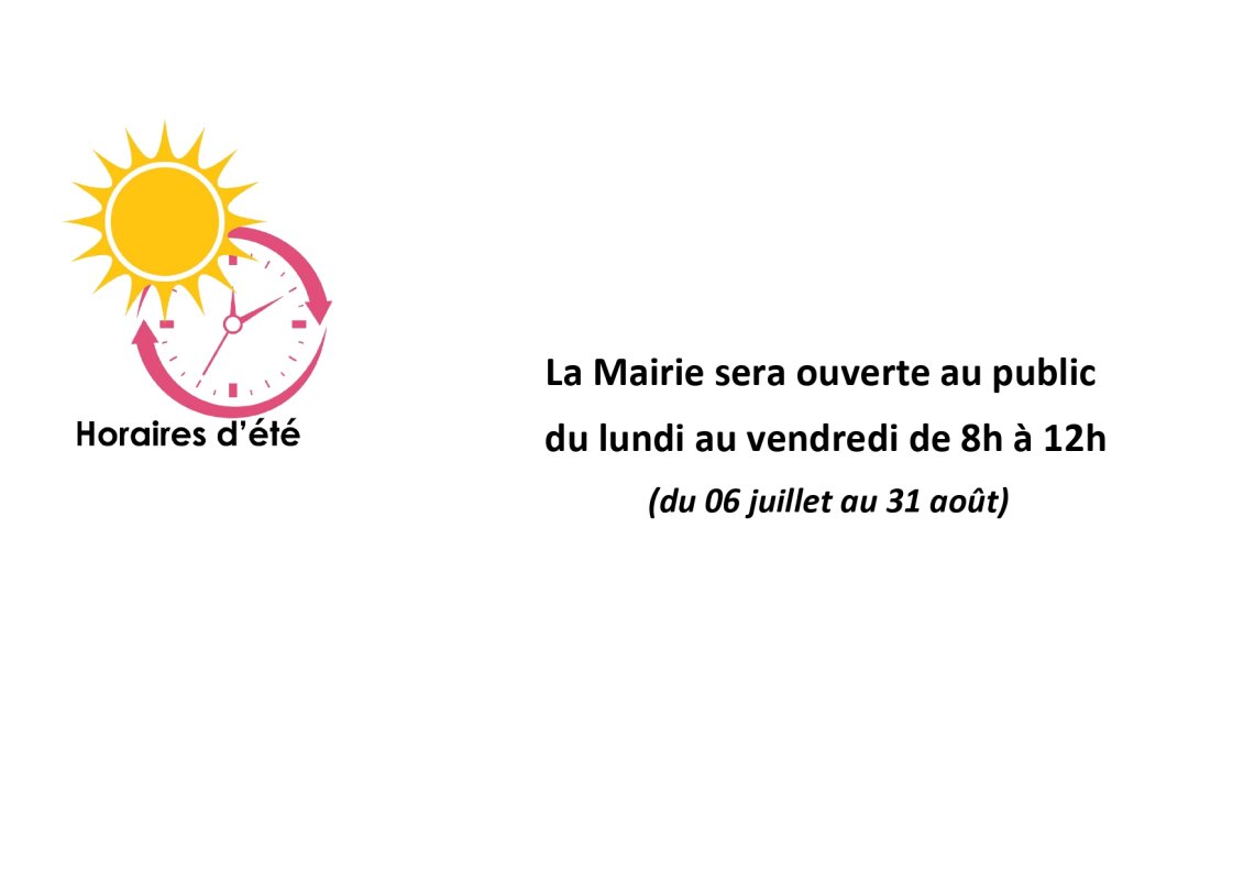 HORAIRES D'ETE