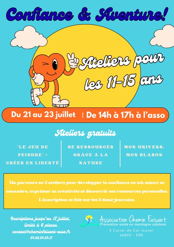 Pour les 11-15 ans - Ateliers Confiance et aventure