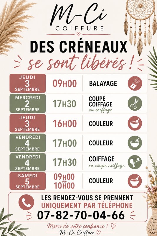 Nouvelles dispos