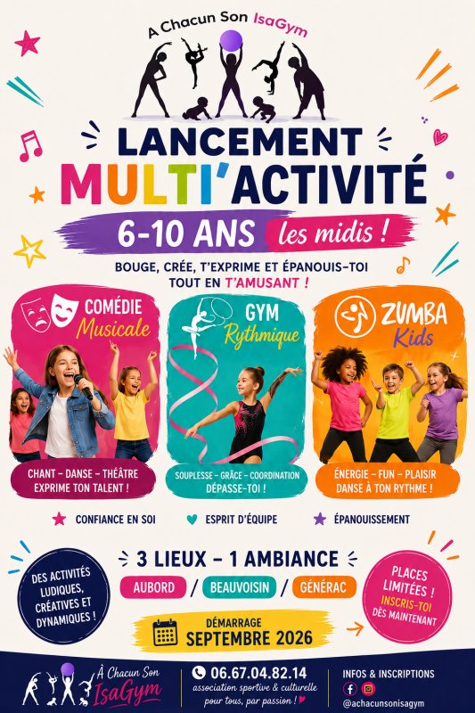 Multi Activit&eacute; Pr&eacute;-inscrivez vos enfants les jeudis midis