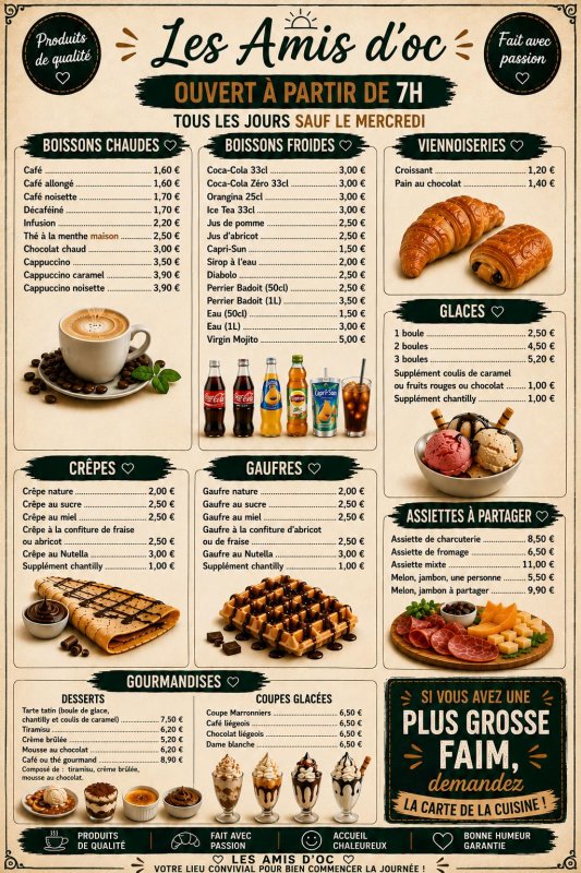 CAF&Eacute;S - RESTAURANT - PIZZERIA