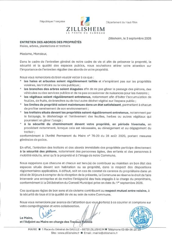 ENTRETIEN DES ABORDS DES PROPRIETES