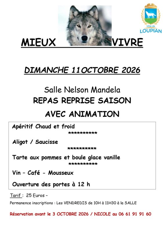 Repas avec l&rsquo;association Mieux Vivre