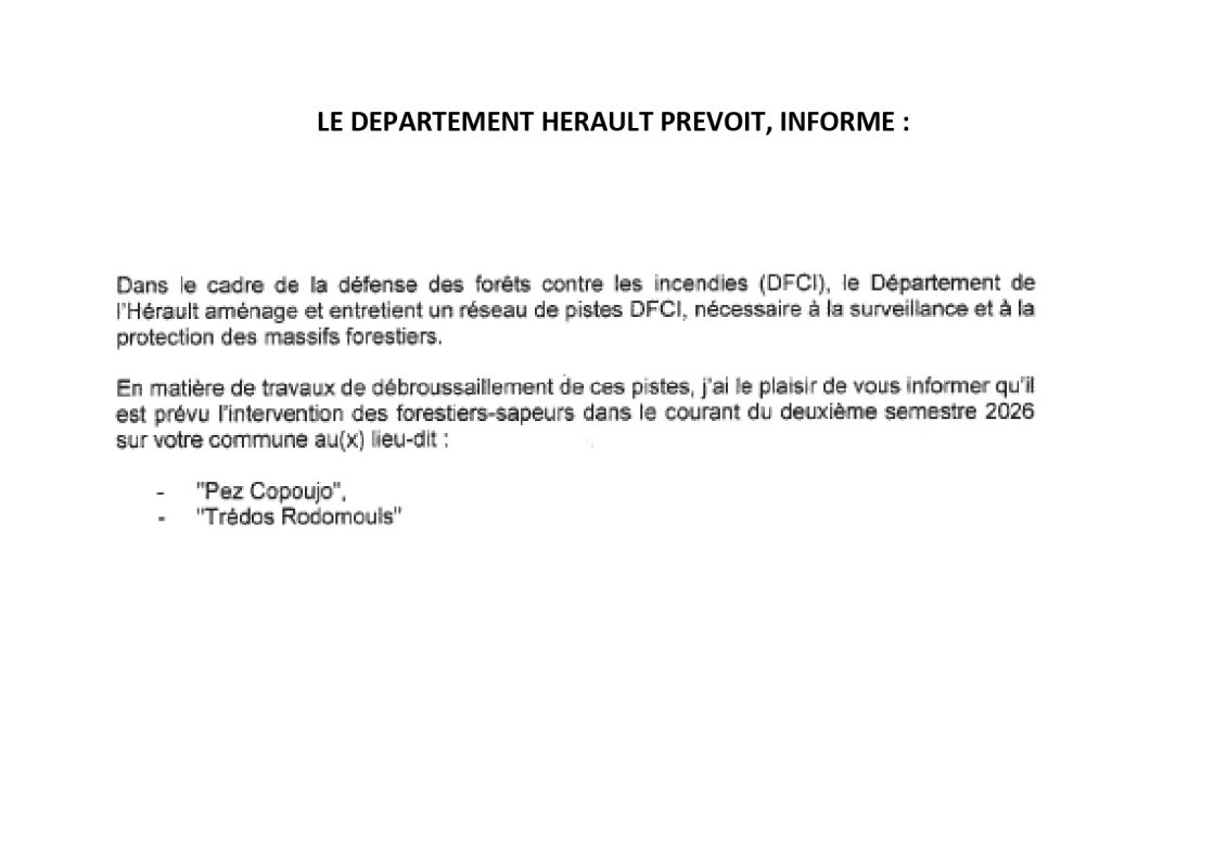 LE DEPARTEMENT HERAULT INFORME :