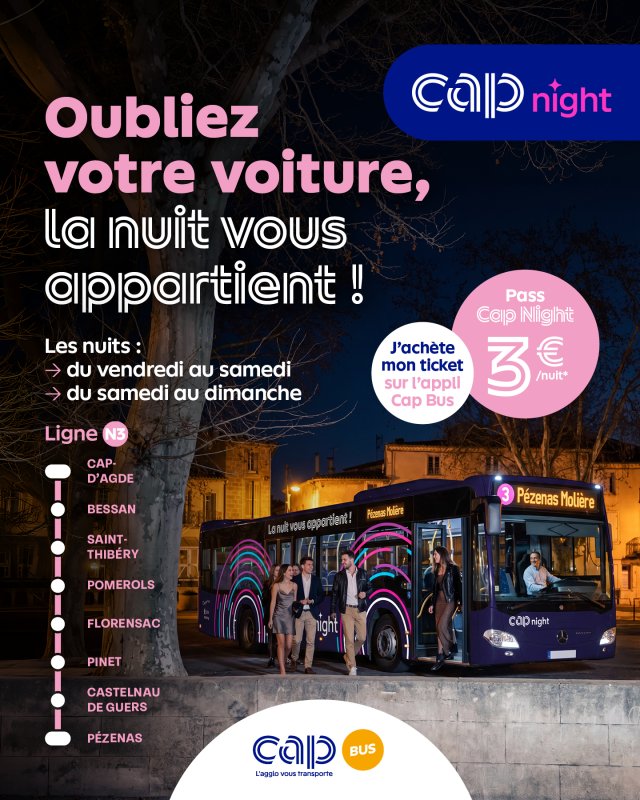 Transport nocturne &laquo; Cap Night &raquo;