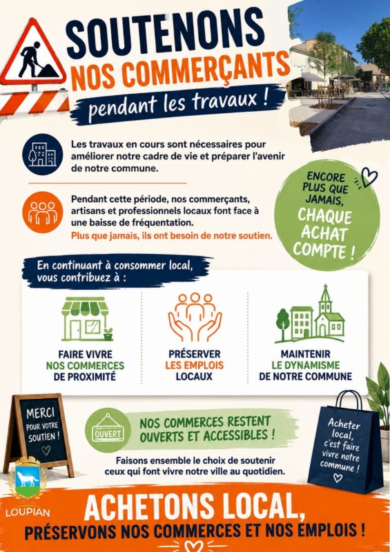 Soutenons nos commer&ccedil;ants pendant les travaux !