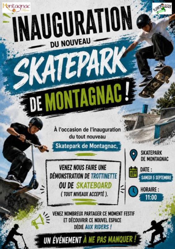 On t'attend demain pour l'inauguration du Skate-Park !