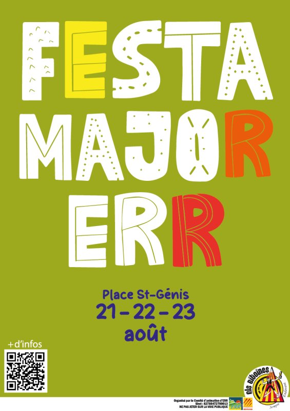 🎉 FESTA MAJOR D&rsquo;ERR - 21, 22 & 23 AO&Ucirc;T