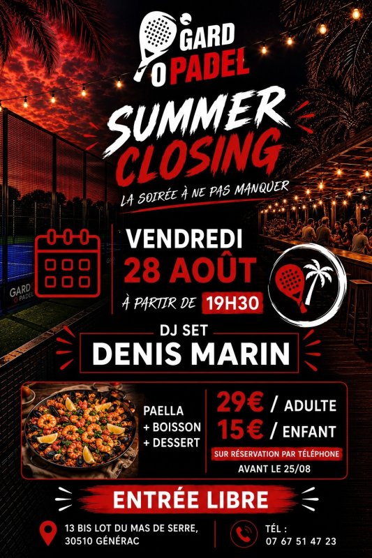 Soir&eacute;e de fin d'&eacute;t&eacute; chez Gard O Padel
