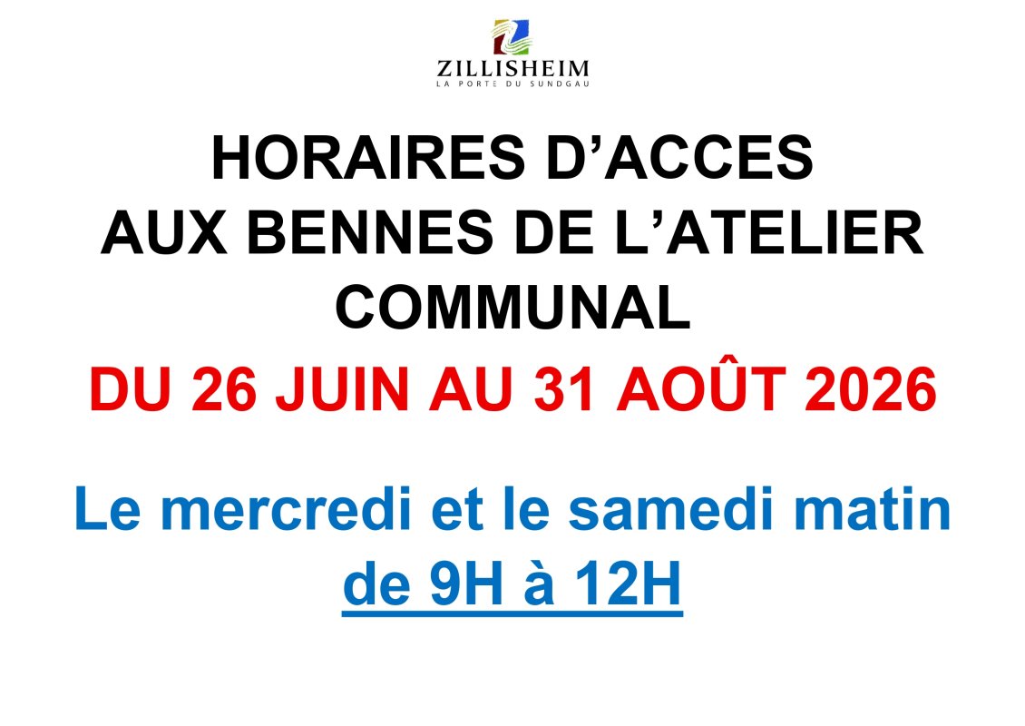 NOUVEAUX HORAIRES BENNES COMMUNALES