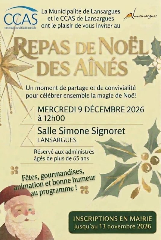 🎄 Repas de No&euml;l des A&icirc;n&eacute;s de Lansargues 🎄