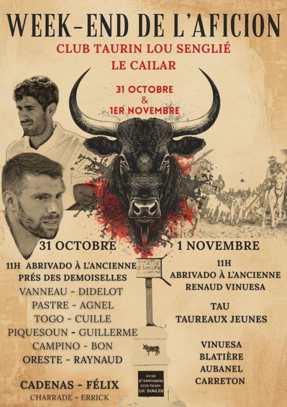 &Eacute;v&egrave;nement : 🐂 L&rsquo;aficion a rendez-vous au Cailar !