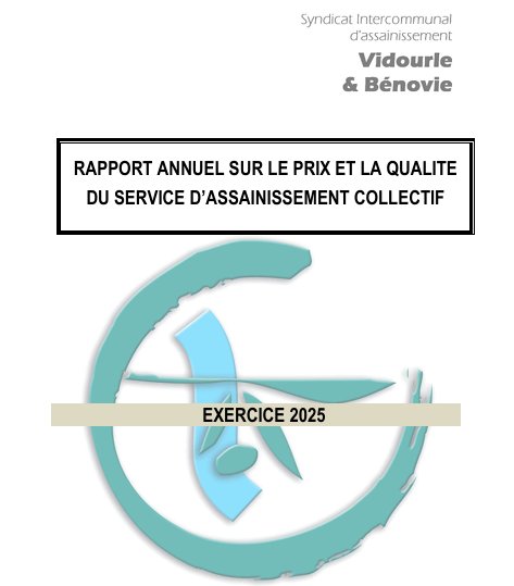 💧 Rapport annuel 2025 sur le service d'assainissement collectif