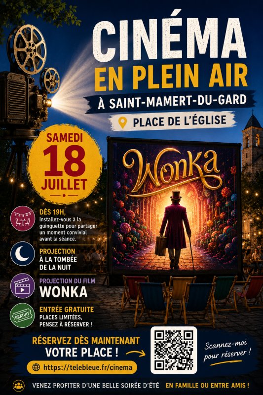 🎬✨ Cin&eacute;ma en plein air &agrave; Saint-Mamert-du-Gard ! ✨🌙