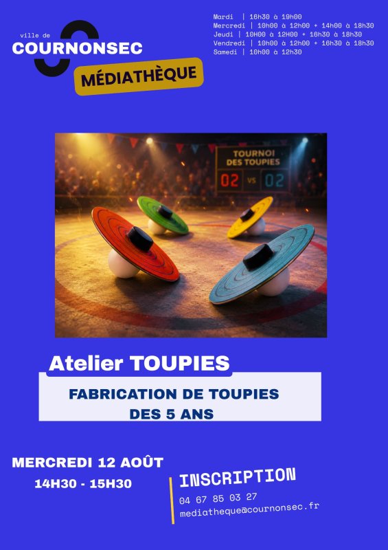mercredi 12 ao&ucirc;t  deux ateliers 14h30 et 15h30