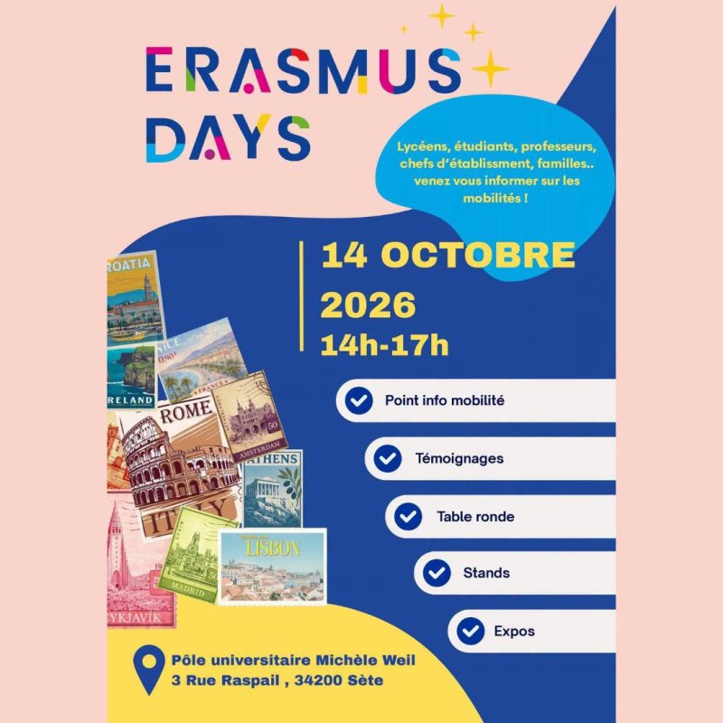 &Eacute;ramus days : rendez-vous le 14 octobre au p&ocirc;le universitaire Mich&egrave;le Weil / S&egrave;te !