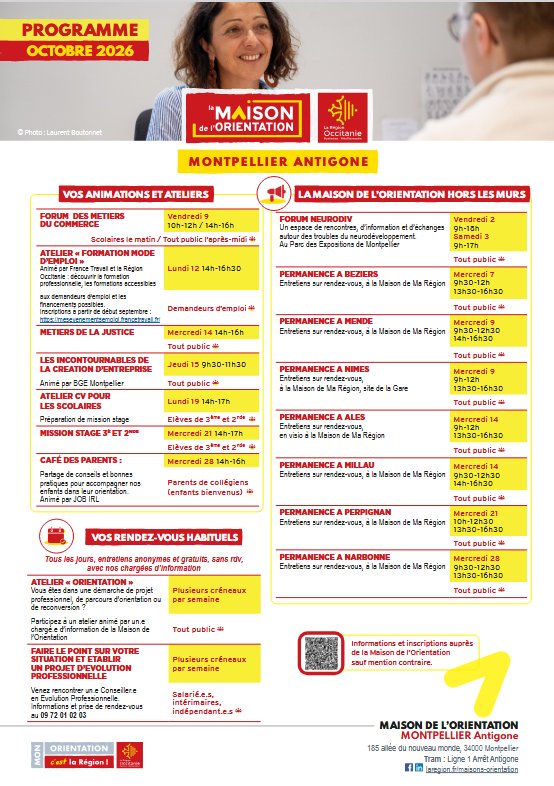 Orientation, recherche de stages, formation...