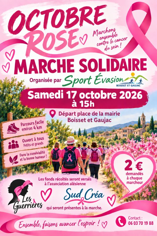 SAMEDI 17 OCTOBRE 2026 MARCHE ROSE
