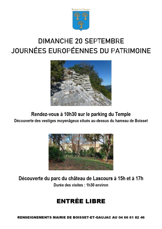 &Eacute;v&egrave;nement : 📌Les journ&eacute;es europ&eacute;ennes du patrimoine auront lieu le DIMANCHE 20 SEPTEMBRE