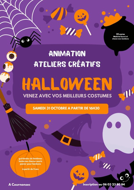 Animation d'ateliers cr&eacute;atifs halloween