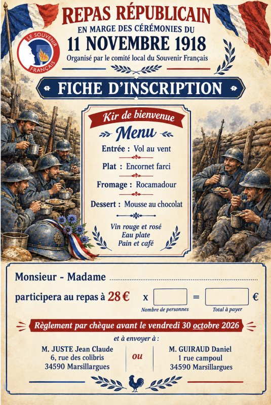 REPAS R&Eacute;PUBICAIN DU 11 NOVEMBRE