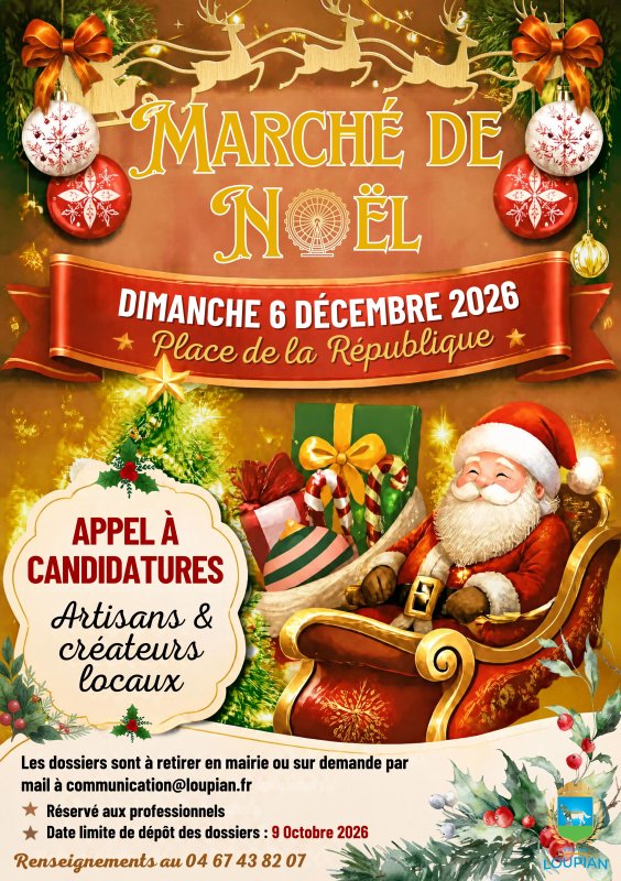 ✨​Appel &agrave; Candidatures &ndash; March&eacute; de No&euml;l &agrave; Loupian ! ✨​