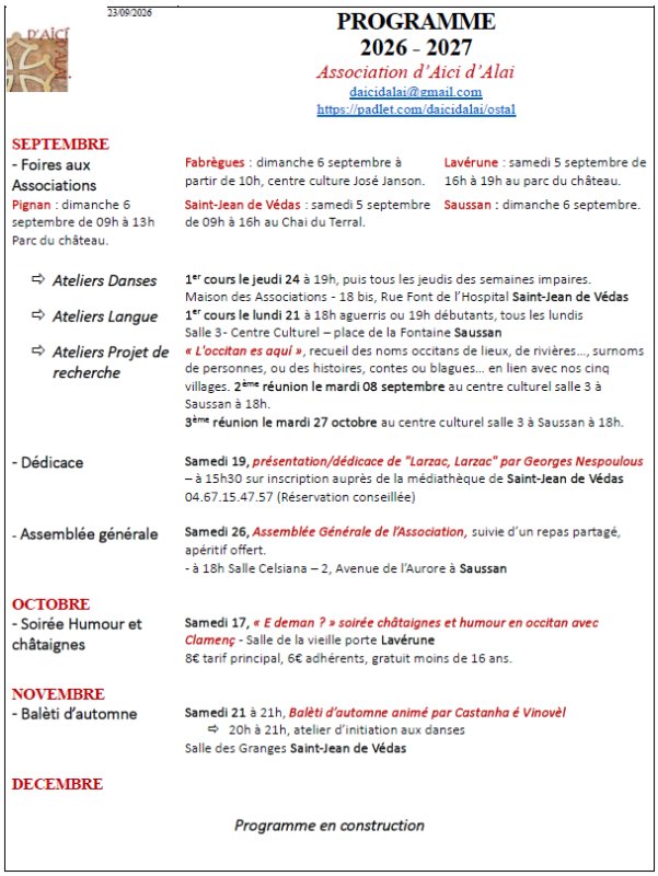 D'aici d'alai : assembl&eacute;e g&eacute;n&eacute;rale samedi 26 septembre &agrave; 18h &agrave; Saussan