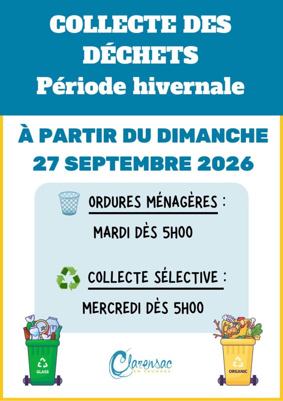[COLLECTE DES D&Eacute;CHETS] - P&eacute;riode hivernale