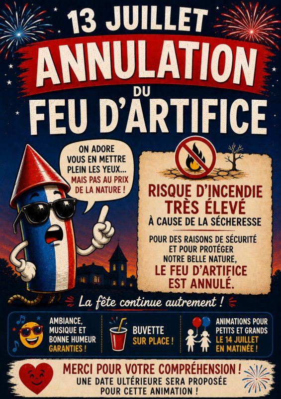 Annulation du feu d'artifice