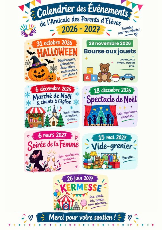 AGENDA DES &Eacute;V&Egrave;NEMENTS