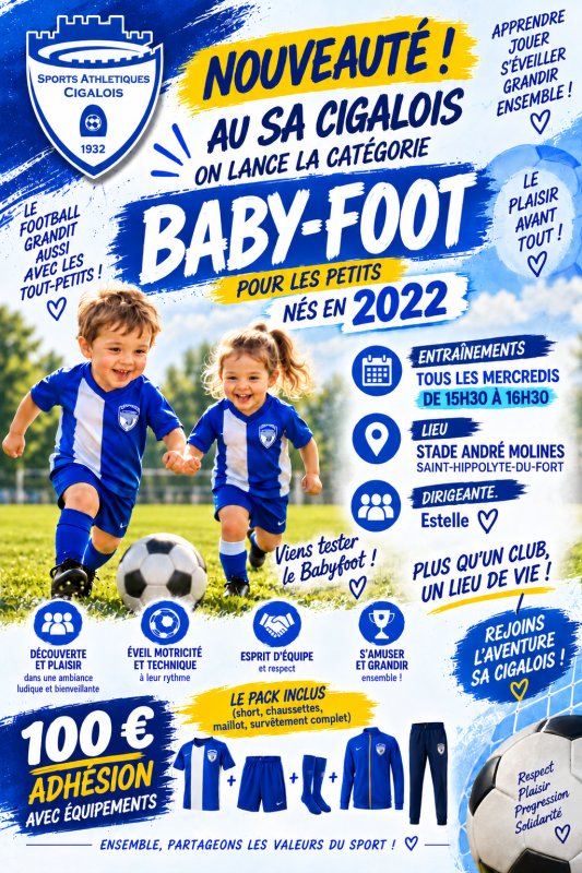 👶⚽ NOUVEAUT&Eacute; AU SA CIGALOIS : LE BABY-FOOT ARRIVE ! 🔵⚪