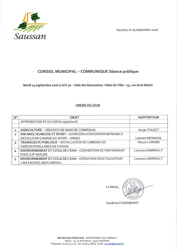 CONSEIL MUNICIPAL